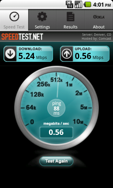 Screenshot of 2011.03.03 T-Mobile Denver speed test on Nexus One